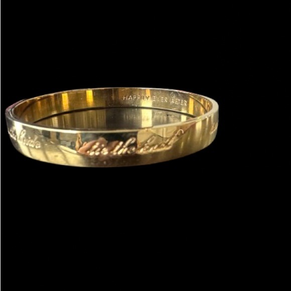 kate spade Gold Engraved Happily Ever After Idiom Bracelet NWOT - Picture 2 of 4